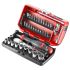 Facom 38-Piece Imperial 1/4 in Standard Socket/Bit Set with Ratchet, 6 point