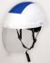 Sibille Schutzhelm, mit Kinnriemen, verstellbar und Augenschutz, ABS, PC Blau, Weiß