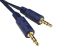 RS PRO Male 3.5mm Stereo Jack to Male 3.5mm Stereo Jack Aux Cable, Blue, 1.2m