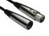 RS PRO Male 3 Pin XLR to Female 3 Pin XLR  Cable, Black, 0.5m