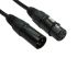 RS PRO Male 3 pin XLR to Female 3 pin XLR Cable, Black, 1m