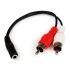 Startech Female 3.5mm Stereo Jack to Male RCA x 2 Aux Cable, Black, 150mm