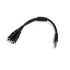 StarTech.com Male 3.5mm Stereo Jack to Female 3.5mm Stereo Jack x 2 Aux Cable, Black, 200mm