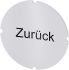 Siemens 按钮标识牌 插入标签, "Zurück"文字, SIRIUS ACT 3SU19系列