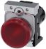 Siemens, SIRIUS ACT, Panel Mount Red LED Indicator, 22mm Cutout, Round, 110V ac