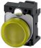 Siemens, SIRIUS ACT, Panel Mount Yellow LED Indicator, 22mm Cutout, Round, 110V ac