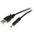 Cable USB 2.0 StarTech.com, con A. USB A Macho, con B. Conector dc de 1,3 mm Macho, long. 2m, color Negro
