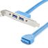 Cable USB 3.0 Startech, con A. USB A x 2 Hembra, con B. IDC de 20 contactos Hembra, long. 500mm, color Azul