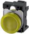 Siemens, SIRIUS ACT, Panel Mount Yellow LED Indicator, 22mm Cutout, Round, 230V ac