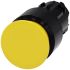 Siemens SIRIUS ACT Series Yellow Latching Push Button Head, 22mm Cutout, IP66, IP67, IP69K