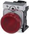 Siemens, SIRIUS ACT, Panel Mount Red LED Indicator, 22mm Cutout, Round, 230V ac