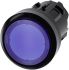 Siemens 蓝色圆形按钮头, Φ22mm开孔, Φ29.5mm按钮, 闭锁, IP66, IP67, IP69K, SIRIUS ACT 3SU10系列