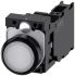 Siemens 白色圆形带灯按钮开关, Φ22mm面板开孔, SPST, 3SU1106-0AB60-3FA0