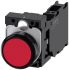 Siemens SIRIUS ACT Series Push Button Complete Unit, 22mm Cutout, SPST, IP66, IP67, IP69(IP69K)
