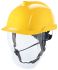 MSA Safety V-Gard 950 Class 1 Yellow Safety Helmet with Chin Strap, Adjustable