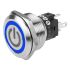 EAO 82 Series Illuminated Push Button Switch, Latching, Panel Mount, 22.3mm Cutout, SPDT, Blue LED, 240V, IP65, IP67