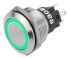 EAO 82 Momentary Green LED Push Button Switch, IP65, IP67, Panel Mount, 24V dc, 316L