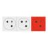 Legrand Red, White 3 Gang Plug Socket, 16A, Indoor Use