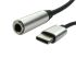RS PRO Cable, Male USB C to Female 3.5mm Stereo Jack Cable, 150mm