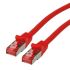 Cable Ethernet Cat6 S/FTP Roline de color Rojo, long. 300mm, funda de LSZH, Libre de halógenos y bajo nivel de humo