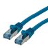 Roline Cat6a Male RJ45 to Male RJ45 Ethernet Cable, S/FTP, Blue LSZH Sheath, 300mm, Low Smoke Zero Halogen (LSZH)