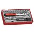Teng Tools 19-Piece Metric 3/8 in Standard Socket Set with Ratchet, 6 point