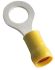 MECATRACTION, S Insulated Ring Terminal, M6 Stud Size to 6mm² Wire Size, Yellow
