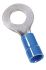 MECATRACTION, N Insulated Ring Terminal, M4 Stud Size to 2,5mm² Wire Size, Blue
