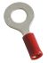 MECATRACTION, S Insulated Ring Terminal, M4 Stud Size to 1,5mm² Wire Size, Red