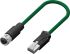 RS PRO Cat5e Straight Female M12 to Male RJ45 Ethernet Cable, Green PVC Sheath, 2m