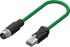 RS PRO Cat5e Straight Male M12 to Male RJ45 Ethernet Cable, Green PVC Sheath, 2m