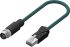 RS PRO Cat5e Straight Male M12 to Male RJ45 Ethernet Cable, Teal PUR Sheath, 2m