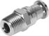 Festo Straight Threaded Adaptor, R 3/8 Male to Push In 12 mm, Threaded-to-Tube Connection Style, 162867