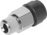 Festo 螺纹直通气管接头, R 3/8 外螺纹转推入式12 mm, 160508