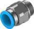 Festo Straight Threaded Adaptor, G 1/2 Male to Push In 16 mm, Threaded-to-Tube Connection Style, 132047