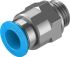 Festo Straight Threaded Adaptor, G 1/4 Male to Push In 10 mm, Threaded-to-Tube Connection Style, 132041