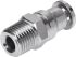 Festo Straight Threaded Adaptor, R 1/8 Male to Push In 6 mm, Threaded-to-Tube Connection Style, 162862