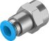 Festo Straight Threaded Adaptor, G 1/4 Female to Push In 8 mm, Threaded-to-Tube Connection Style, 130713