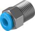 Festo Straight Threaded Adaptor, R 1/8 Male to Push In 4 mm, Threaded-to-Tube Connection Style, 130755