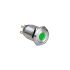 Bulgin MPI005 Series Illuminated Push Button Switch, Latching, Panel Mount, 19.2mm Cutout, SPST, Green LED, 12V, IP65