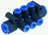 10 Outlet Ports PBT Pneumatic Manifold Tube-to-Tube Fitting, Push In 4mm Outlet