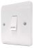 MK Electric White Retractive Light Switch, 2 Way, 1 Gang, Logic Plus