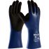 ATG MaxiDry Plus Blue Nylon Chemical Resistant Work Gloves, Size 10, Large, Nitrile Coating