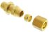 Legris Brass Pipe Fitting, Straight Compression Bulkhead Coupler, Female to Female 8mm
