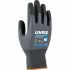 Uvex Phynomic Allround Grey Elastane, Polyamide Work Gloves, Size 9, Large, Aqua-Polymer Foam Coating