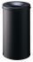 Durable Waste Basket Safe Round 60L Black Flip Steel Waste Bin