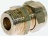 Wade Brass Pipe Fitting, Straight Compression Coupler, Male G 1/2in to Female 1/2in