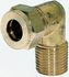 Wade Brass Pipe Fitting, 90° Compression Equal Elbow, Male R 1/4in to Female 1/4in