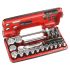 Facom 22-Piece Metric 1/2 in Standard Socket Set with Ratchet, 12 point