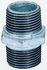 Georg Fischer Galvanised Malleable Iron Fitting Hexagon Nipple, Male BSPT 1/4in to Male BSPT 1/4in